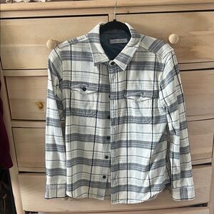 Outerknown Black/grey/grey green/ Cream Checkered Shacket/Blanket Shirt